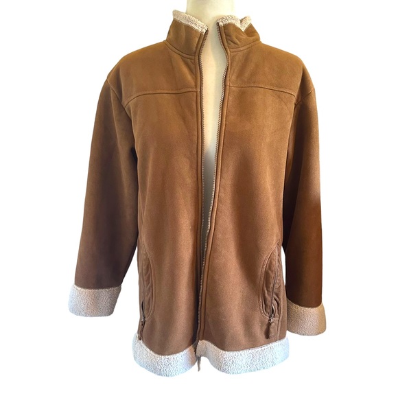 Cabela's Jackets & Blazers - Cabela’s Brown Faux Suede Sherpa Jacket